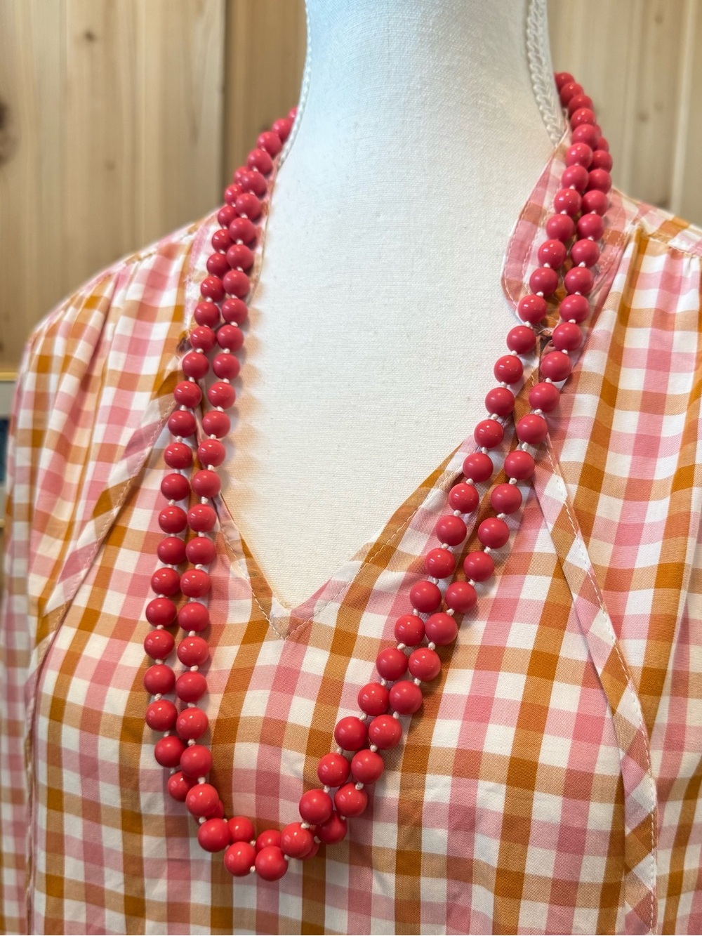 Vintage Hand-Knotted Natural Coral Necklace (60")